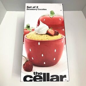 The Cellar Farm Fresh 2 Set Stoneware Strawberry Cocottes